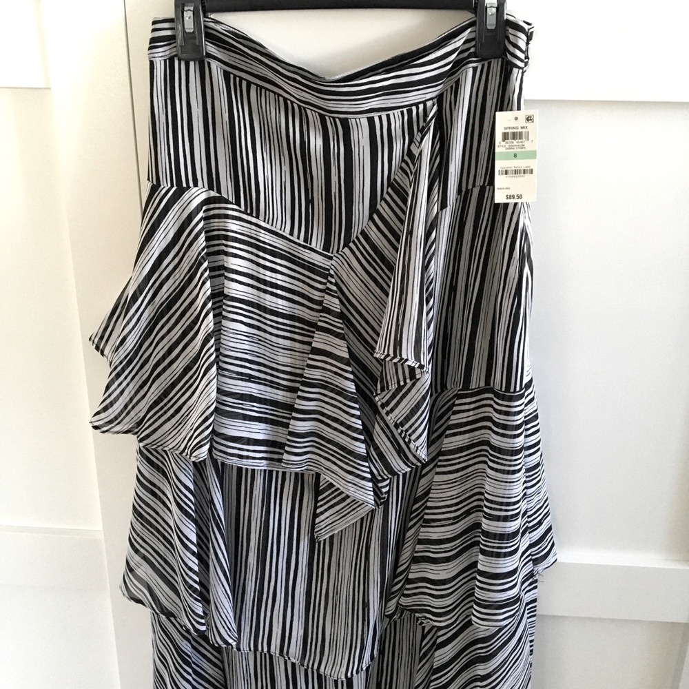 MIDI skirt , INC, zebra stripe size 8, new with tags attached